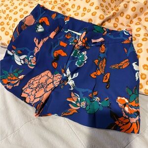Diane Von Furstenberg Blue Floral Shorts,2